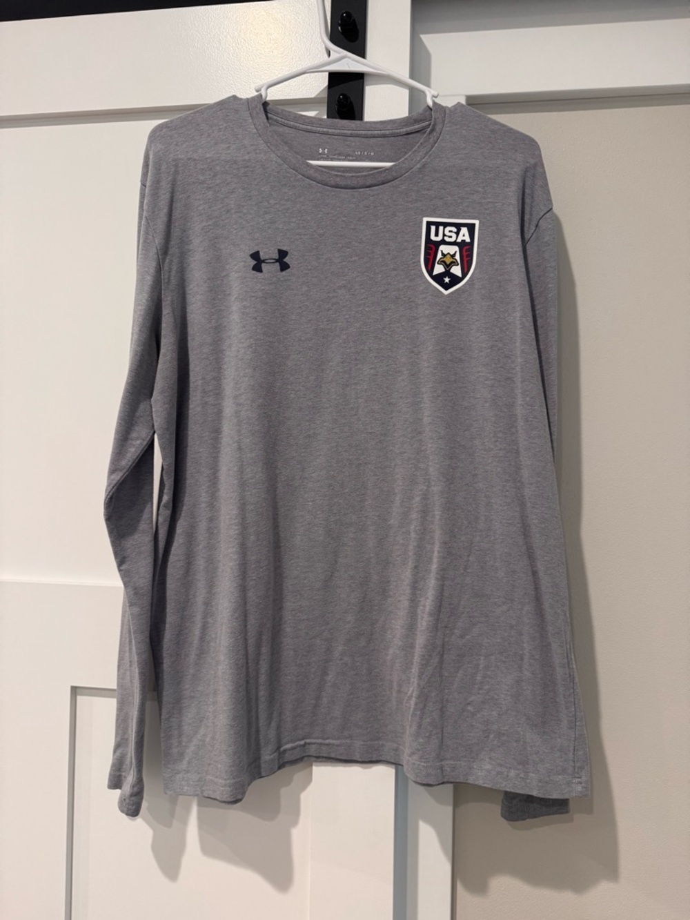 Under Armour Gray Long-Sleeve USA Performance Tee Mens
